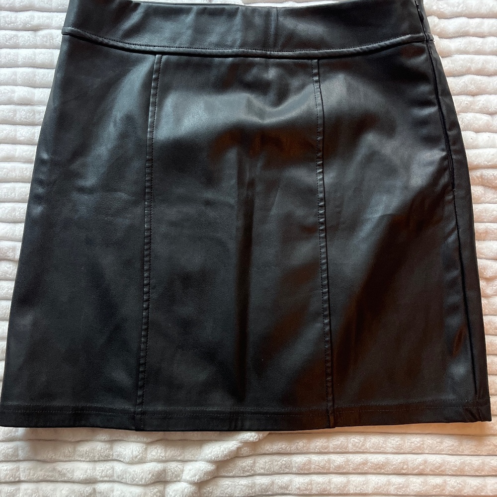 Garage faux leather mini skirt